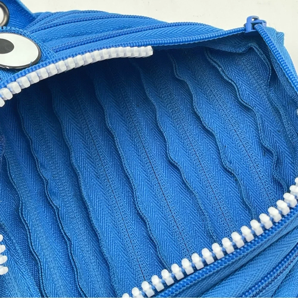 Zipit Blue Monster Pencil Case Pouch fun School Work Smile Kids